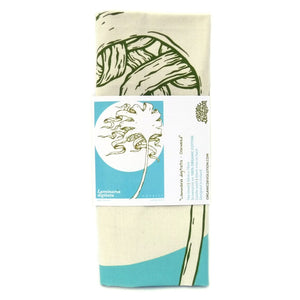 Organic Devolution Oarweed Organic Cotton Tea Towel Art Hanging folded