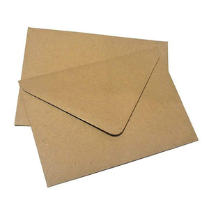 Brown kraft-fleck, recycled paper envelope