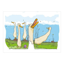 Load image into Gallery viewer, Organic Devolution Indian Runner Ducks note card front