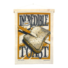 Load image into Gallery viewer, Organic Devolution Incredible Piece of Toast Organic Cotton Tea Towel Art hanging