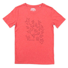 Load image into Gallery viewer, Organic Devolution Hairy Dancing Beards Red Heather Organic Cotton Short Sleeve T-Shirt